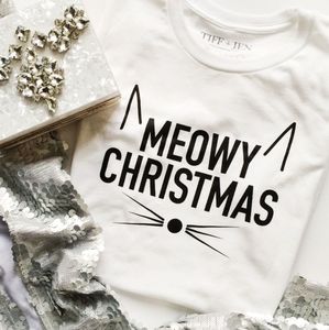 NWT Meowy Christmas white shirt XL